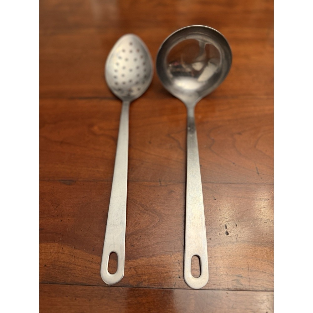 Wolfgang Puck Cafe Collection Stainless Steel Soup Ladle & Perforated Spoon Set